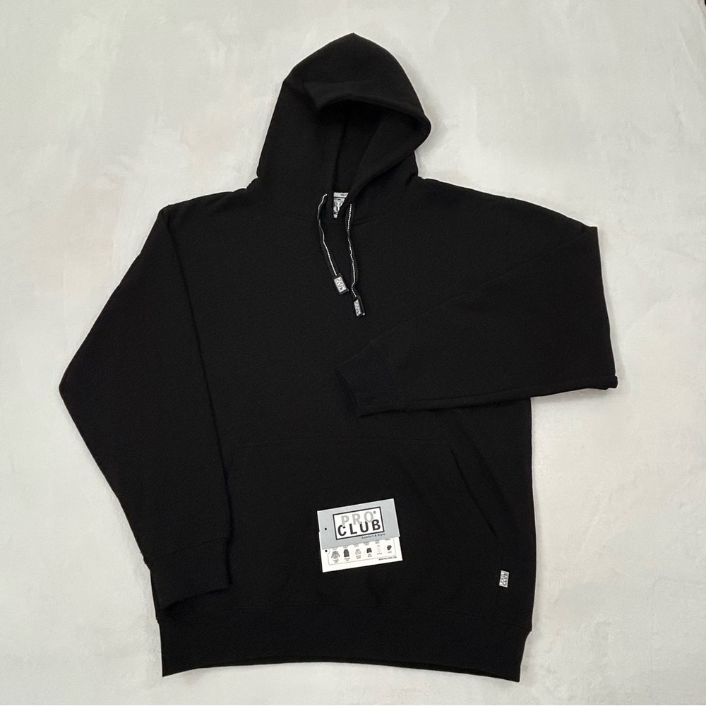 Pro Club Heavyweight Black Skater Essentials Pullover Hoodie Sweatshirt Men’s